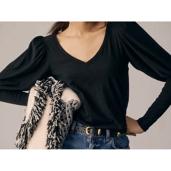 Nation LTD Tops - Anthropologie Nation Women's XL Emilia Drama Sleeve V-Neck Top Black